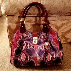 Brahmin Elisa Snakeskin Embossed Handbag